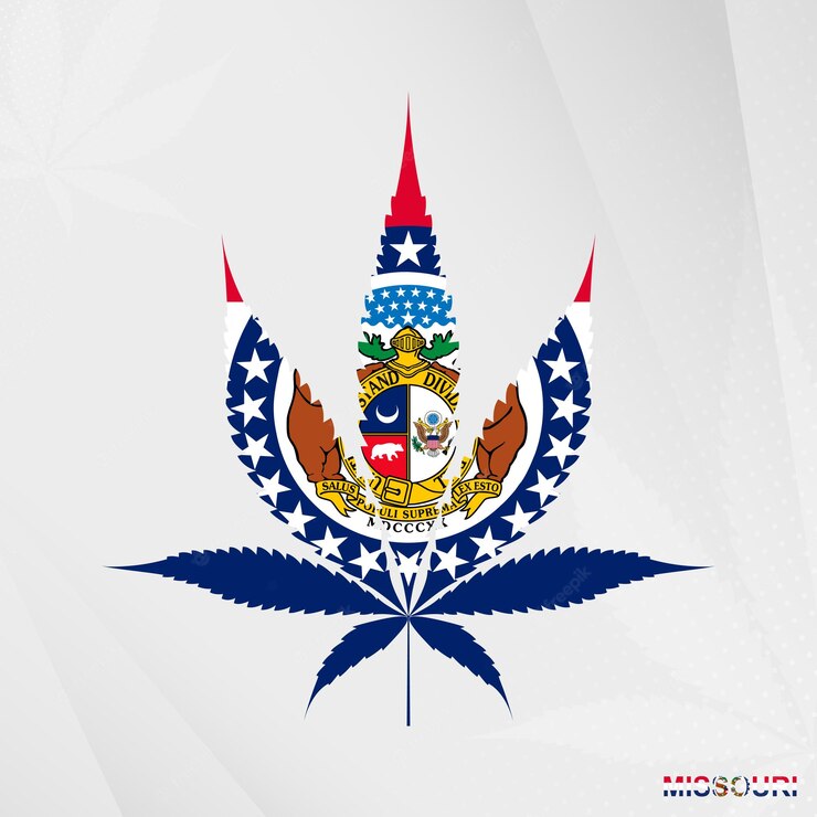 Flag Missouri Marijuana Leaf Shape Concept Legalization Cannabis Missouri 292608 17121